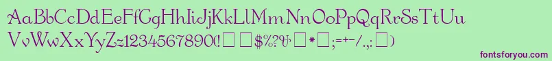 Garcon Font – Purple Fonts on Green Background