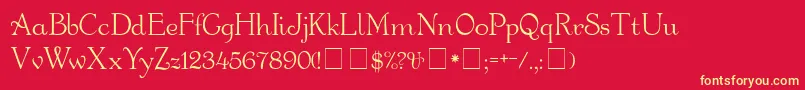 Garcon-fontti – keltaiset fontit punaisella taustalla