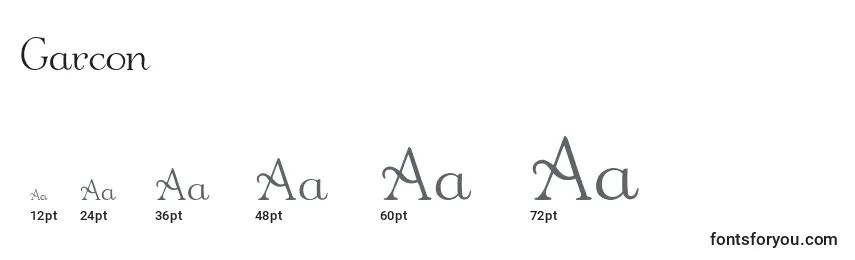 Garcon Font Sizes