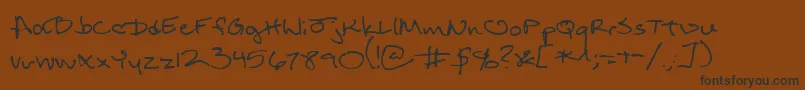 Fonte ReturnOfRelayscript – fontes pretas em um fundo marrom