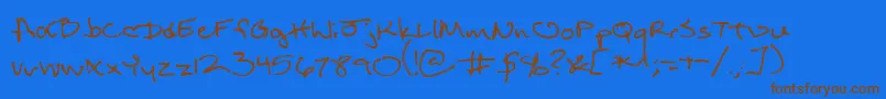 ReturnOfRelayscript Font – Brown Fonts on Blue Background