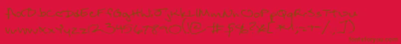 ReturnOfRelayscript Font – Brown Fonts on Red Background