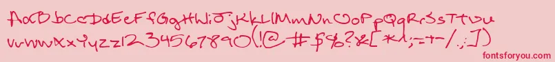 ReturnOfRelayscript Font – Red Fonts on Pink Background