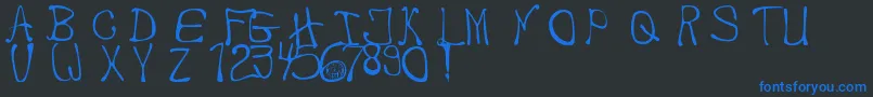 MbThafont Font – Blue Fonts on Black Background