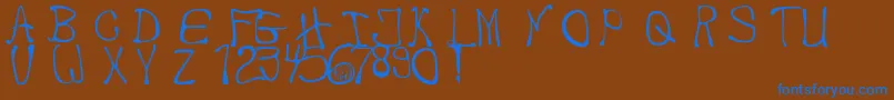 MbThafont Font – Blue Fonts on Brown Background