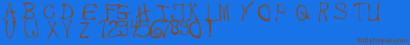 MbThafont Font – Brown Fonts on Blue Background