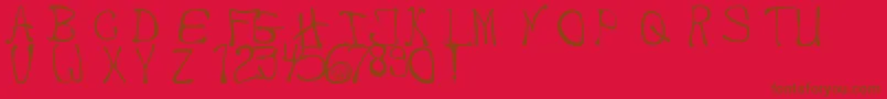 MbThafont Font – Brown Fonts on Red Background