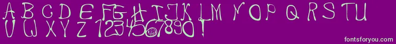 MbThafont Font – Green Fonts on Purple Background