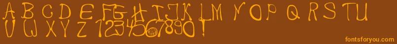 MbThafont Font – Orange Fonts on Brown Background