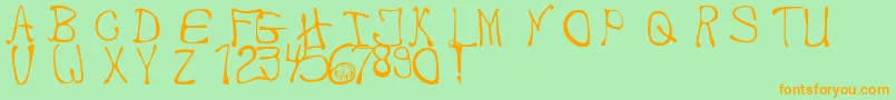 MbThafont Font – Orange Fonts on Green Background