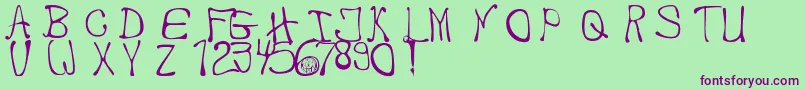 MbThafont Font – Purple Fonts on Green Background