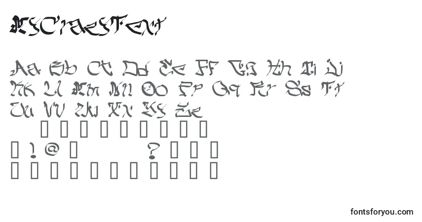 A fonte MyCrazyText – alfabeto, números, caracteres especiais