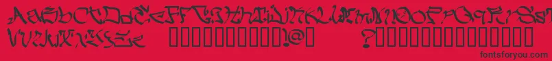 Fonte MyCrazyText – fontes pretas em um fundo vermelho