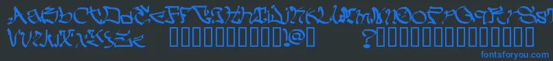 MyCrazyText Font – Blue Fonts on Black Background