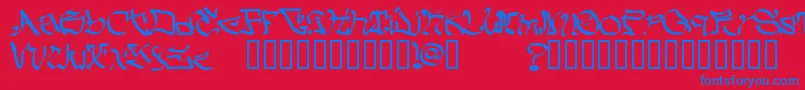 MyCrazyText Font – Blue Fonts on Red Background