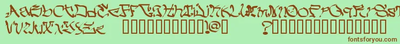MyCrazyText Font – Brown Fonts on Green Background