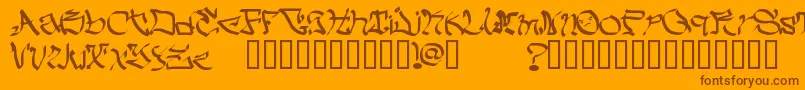 MyCrazyText Font – Brown Fonts on Orange Background