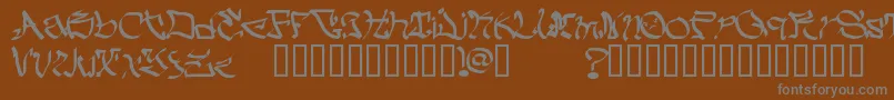 MyCrazyText-Schriftart – Graue Schriften auf braunem Hintergrund