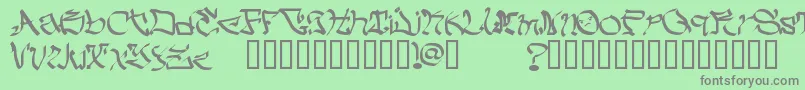 フォントMyCrazyText – 緑の背景に灰色の文字