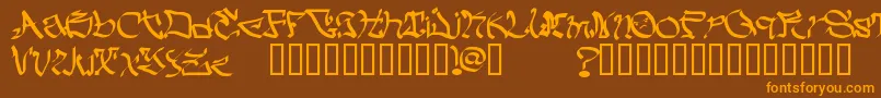 MyCrazyText Font – Orange Fonts on Brown Background