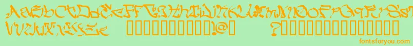 MyCrazyText Font – Orange Fonts on Green Background