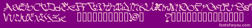 MyCrazyText Font – Pink Fonts on Purple Background