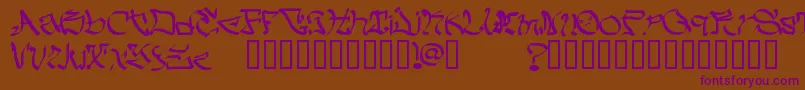 MyCrazyText Font – Purple Fonts on Brown Background