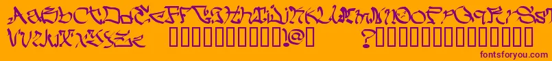 MyCrazyText-fontti – violetit fontit oranssilla taustalla
