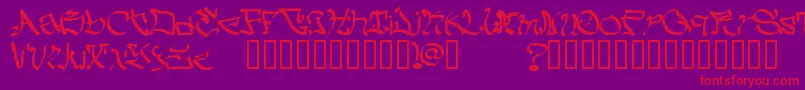 Czcionka MyCrazyText – czerwone czcionki na fioletowym tle