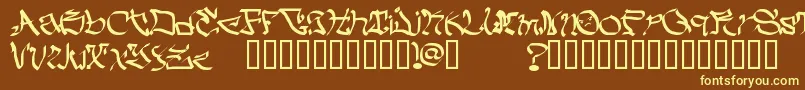 MyCrazyText Font – Yellow Fonts on Brown Background
