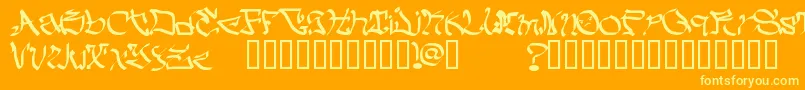MyCrazyText Font – Yellow Fonts on Orange Background