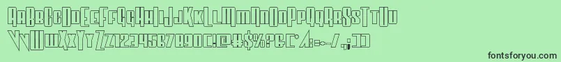 フォントVindicatorout – 緑の背景に黒い文字