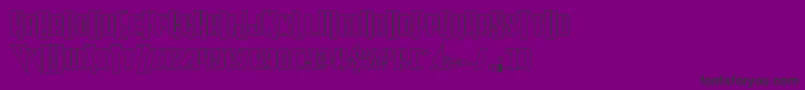 Vindicatorout-Schriftart – Schwarze Schriften auf violettem Hintergrund