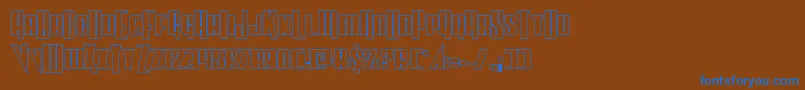 Шрифт Vindicatorout – синие шрифты на коричневом фоне