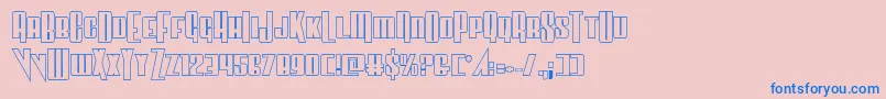 Vindicatorout-fontti – siniset fontit vaaleanpunaisella taustalla