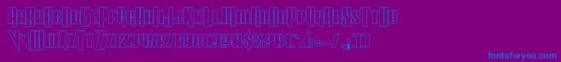 Vindicatorout-fontti – siniset fontit violetilla taustalla