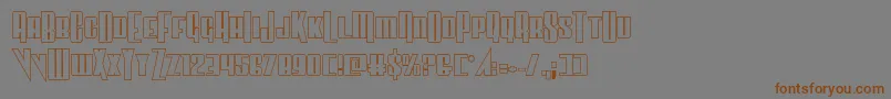 Vindicatorout-fontti – ruskeat fontit harmaalla taustalla