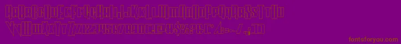 Vindicatorout-Schriftart – Braune Schriften auf violettem Hintergrund