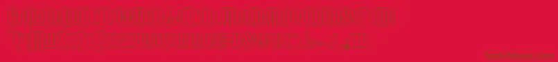 フォントVindicatorout – 赤い背景に茶色の文字