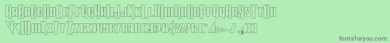 フォントVindicatorout – 緑の背景に灰色の文字