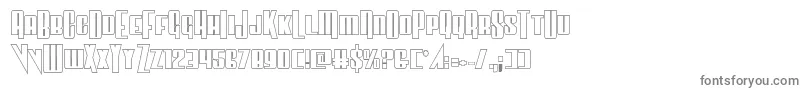 Vindicatorout-fontti – harmaat kirjasimet valkoisella taustalla