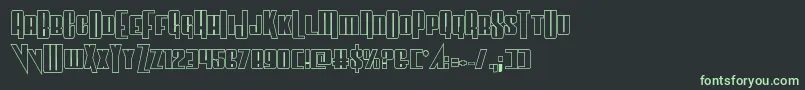 フォントVindicatorout – 黒い背景に緑の文字
