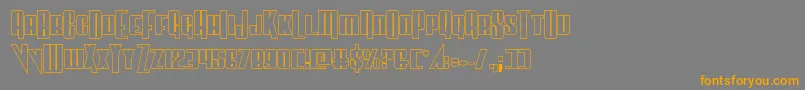 Vindicatorout-Schriftart – Orangefarbene Schriften auf grauem Hintergrund