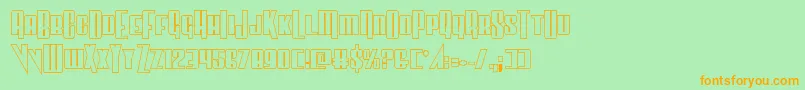 Vindicatorout-fontti – oranssit fontit vihreällä taustalla