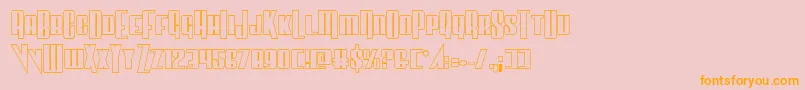 Fonte Vindicatorout – fontes laranjas em um fundo rosa