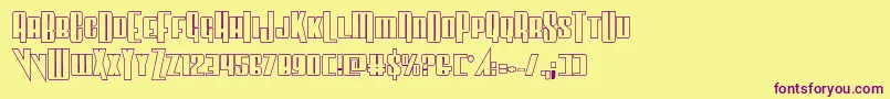 Vindicatorout-fontti – violetit fontit keltaisella taustalla