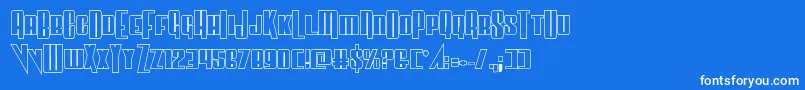 フォントVindicatorout – 青い背景に白い文字