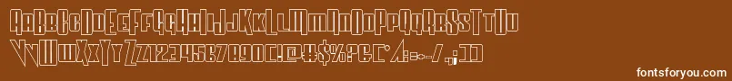 Vindicatorout-fontti – valkoiset fontit ruskealla taustalla