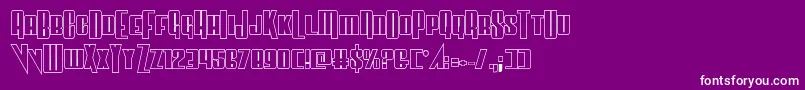 Vindicatorout-fontti – valkoiset fontit violetilla taustalla