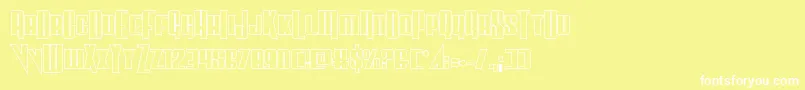 Шрифт Vindicatorout – белые шрифты на жёлтом фоне